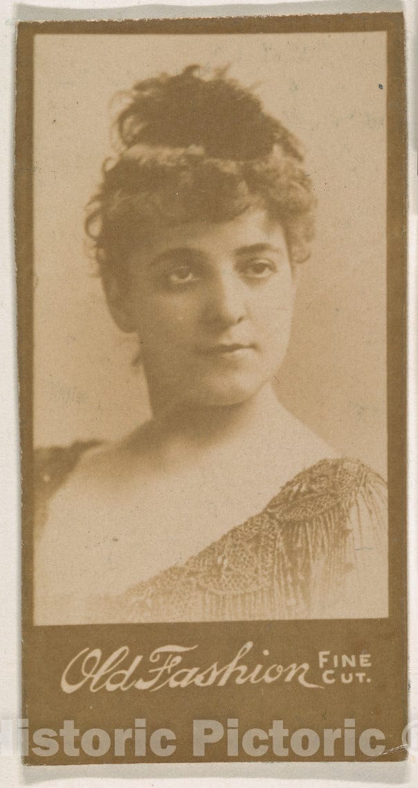 Photo Print : Actress Wearing Feather in Hair, from The Actresses Series (N664) Promoting Old Fashion Fine Cut Tobacco : Vintage Wall Art