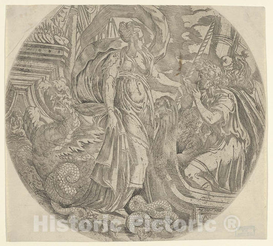 Art Print : Antonio Fantuzzi - Circe and The Companions of Ulysses 1 : Vintage Wall Art