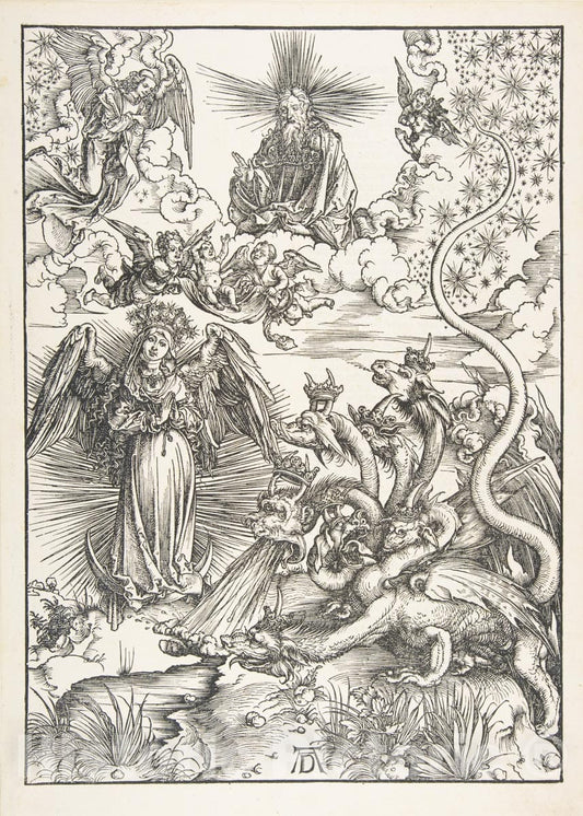 Art Print : Albrecht Dürer - The Apocalyptic Woman, from The Apocalypse : Vintage Wall Art