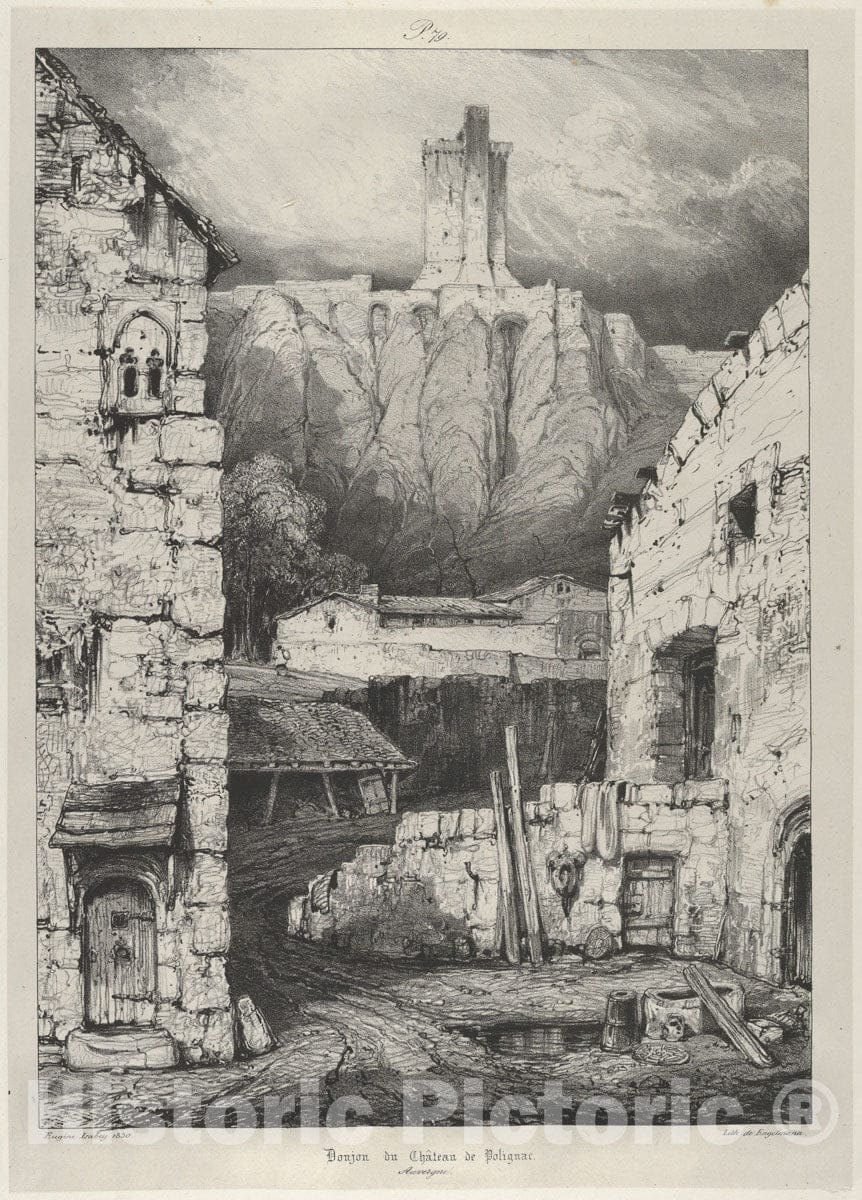 Art Print : Eugène Isabey - Dungeon of The Polignac Castle : Vintage Wall Art