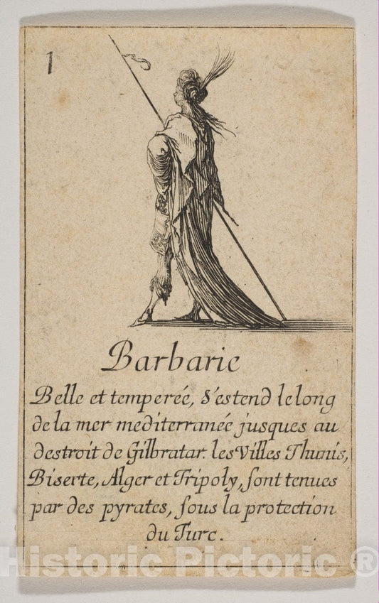 Art Print : Etched by Stefano Della Bella - Barbarie : Vintage Wall Art