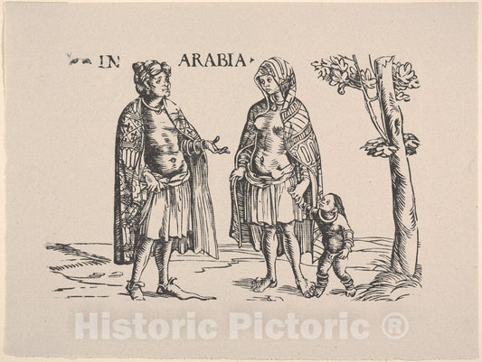 Art Print : Copy of Natives of Arabia, from Set of Exotic Races - Artist: Hans Burgkmair - Created: 1922 : Vintage Wall Art