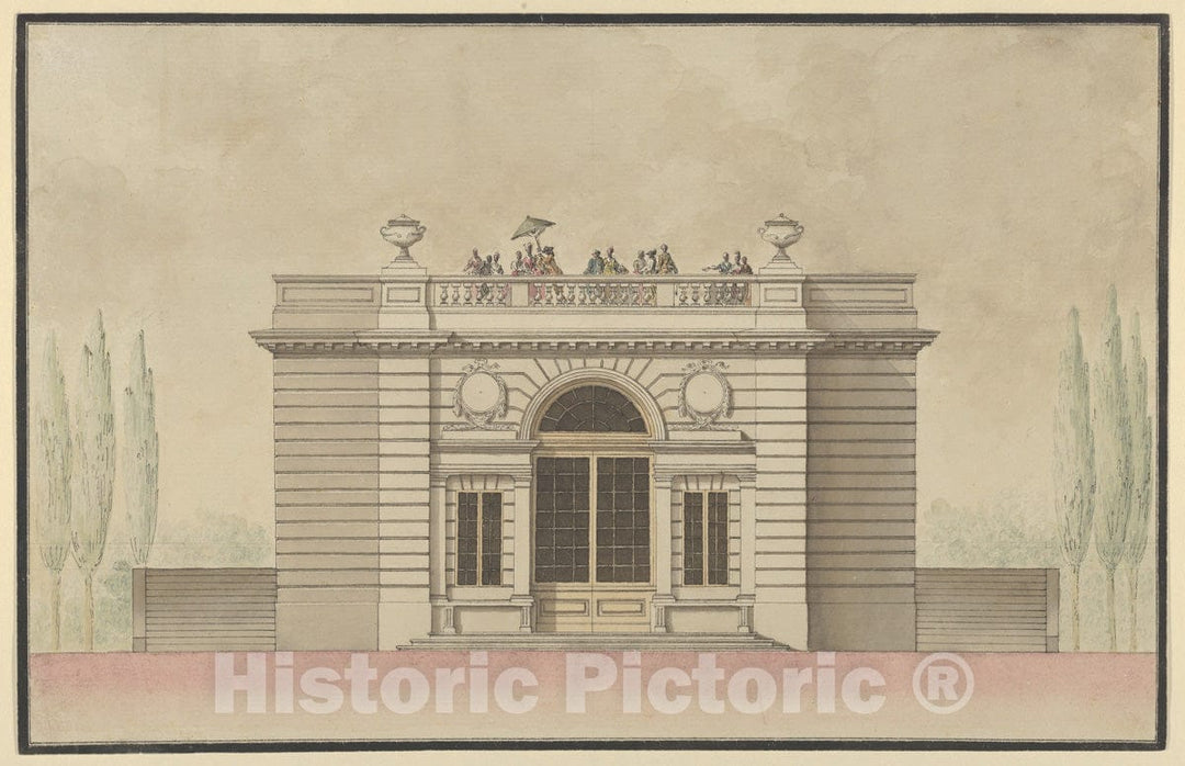 Art Print : Ennemond Alexandre Petitot - Architectural Drawings, Including The Casino de Petitot : Vintage Wall Art