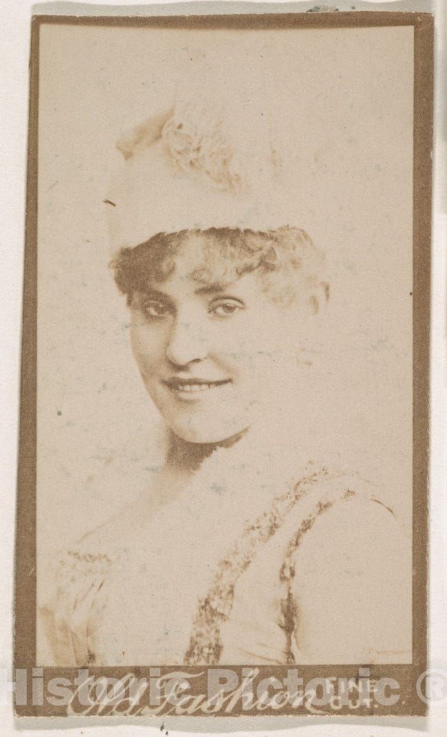 Photo Print : Actress Wearing Feathered hat, from The Actresses Series (N664) Promoting Old Fashion Fine Cut Tobacco 1 : Vintage Wall Art