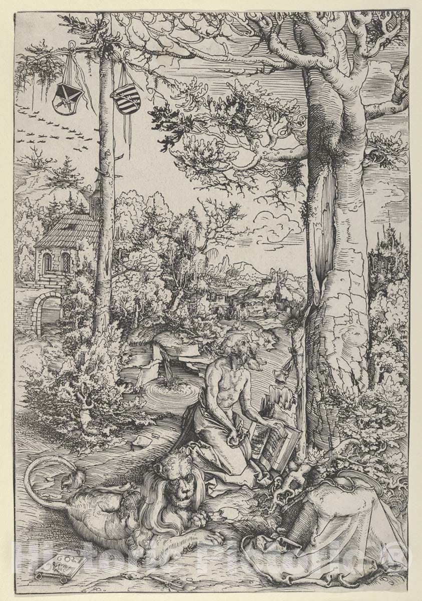 Art Print : Lucas Cranach The Elder - St. Jerome in The Wilderness 1 : Vintage Wall Art
