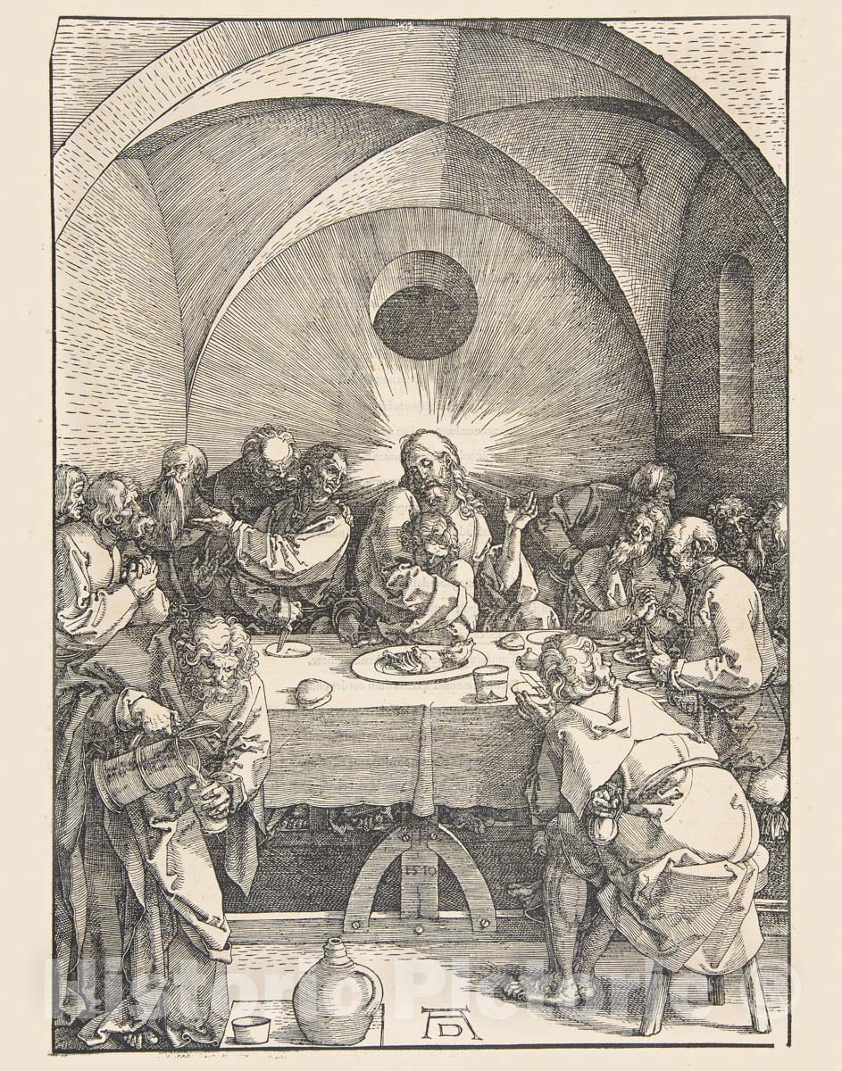 Art Print : Albrecht Dürer - The Last Supper, from The Large Passion 2 : Vintage Wall Art