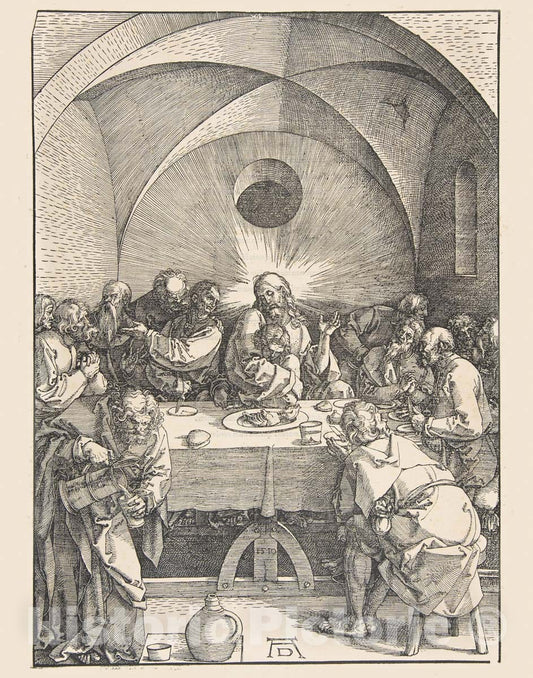 Art Print : Albrecht Dürer - The Last Supper, from The Large Passion 2 : Vintage Wall Art
