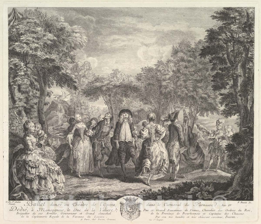 Art Print : Gabriel de Saint-Aubin - Le Carnaval du Parnasse : Vintage Wall Art