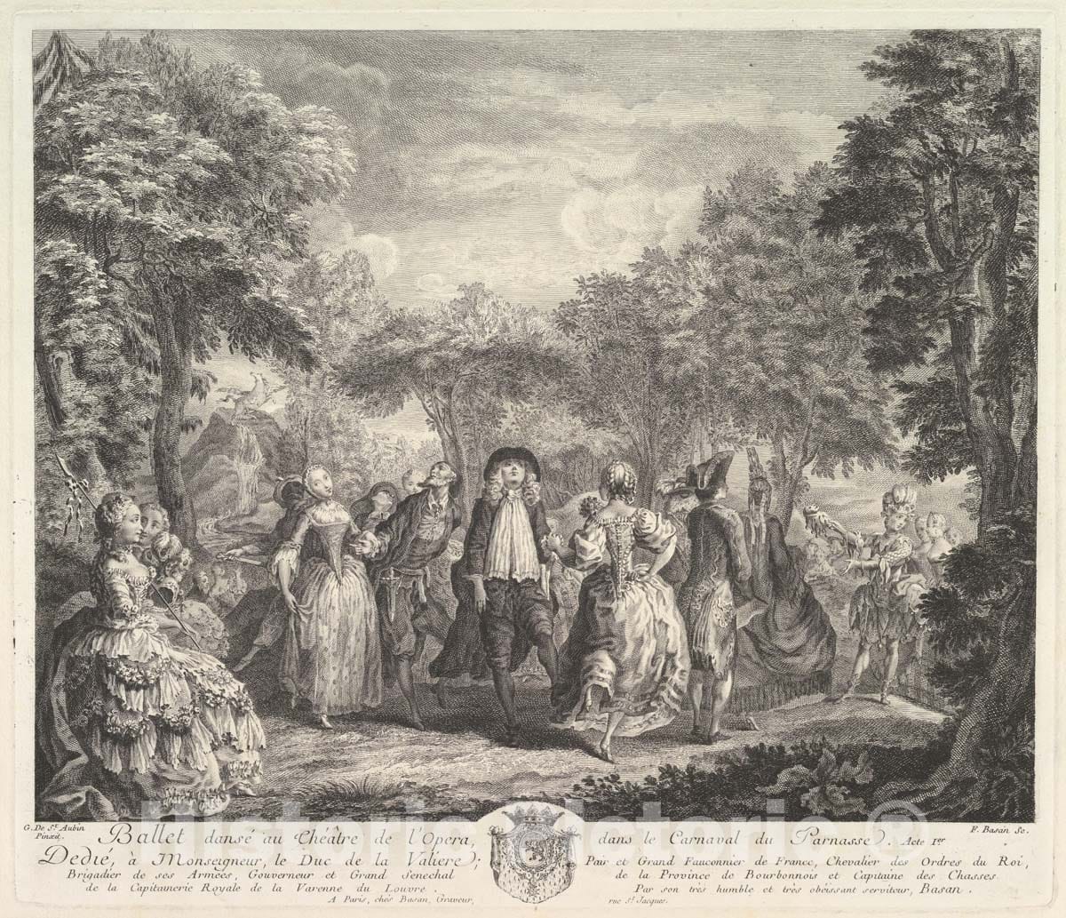 Art Print : Gabriel de Saint-Aubin - Le Carnaval du Parnasse : Vintage Wall Art