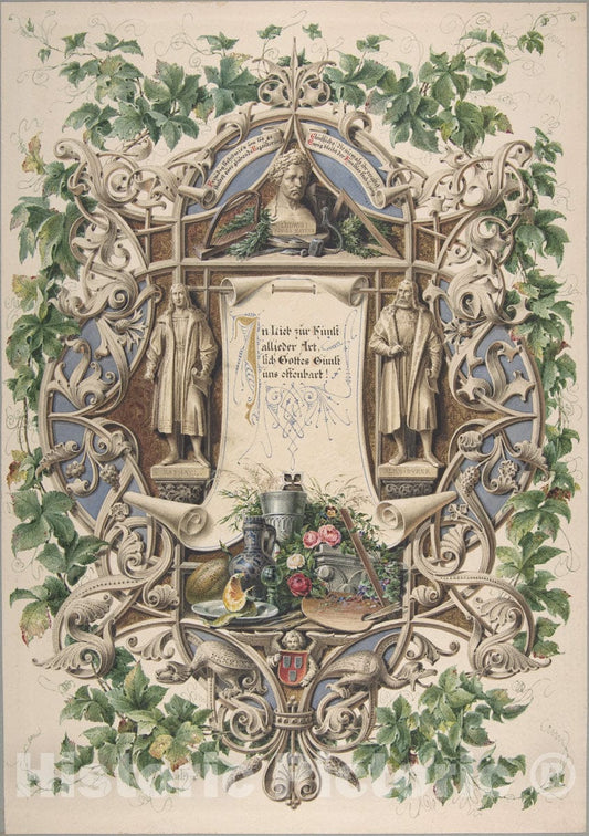 Art Print : Peter Herwegen - Homage from Bavarian Artists to King Ludwig I : Vintage Wall Art