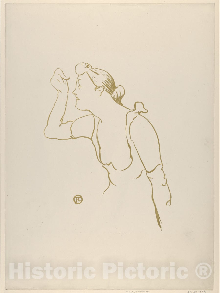 Art Print : Henri de Toulouse-Lautrec - Paula Brébion (from Le Café Concert) 1 : Vintage Wall Art