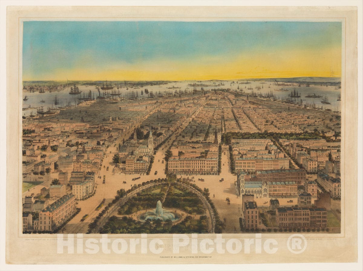 Art Print : John Bachmann - Union Square, New York : Vintage Wall Art