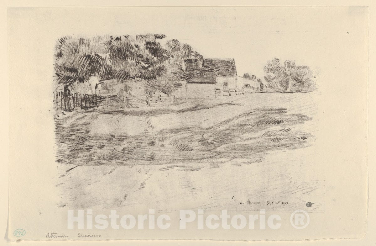 Art Print : Childe Hassam - Afternooon Shadows : Vintage Wall Art