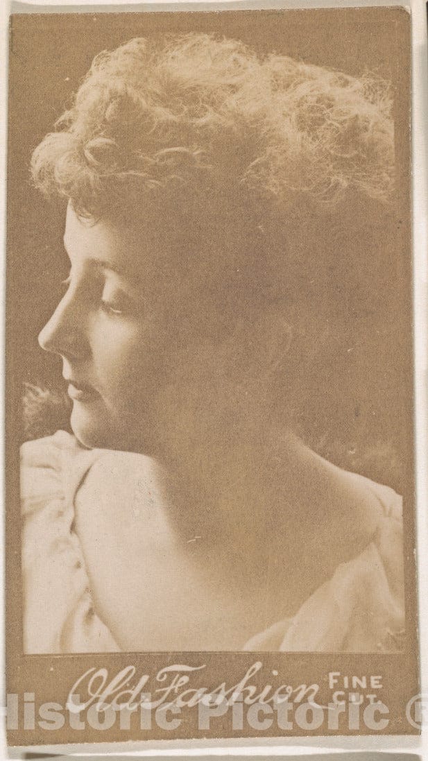 Photo Print : Actress in Profile, from The Actresses Series (N664) Promoting Old Fashion Fine Cut Tobacco 2 : Vintage Wall Art
