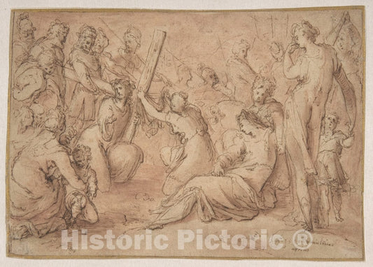 Art Print : Caspar Fraisinger - Christ Carrying The Cross : Vintage Wall Art