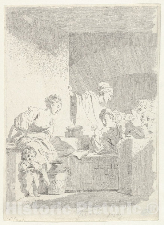 Art Print : Jean Honoré Fragonard - Interior : Vintage Wall Art