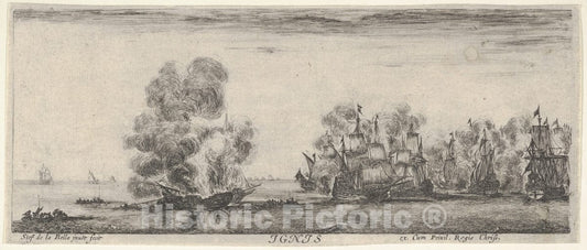 Art Print : Fire - Artist: Stefano Della Bella - Created: c1645 : Vintage Wall Art