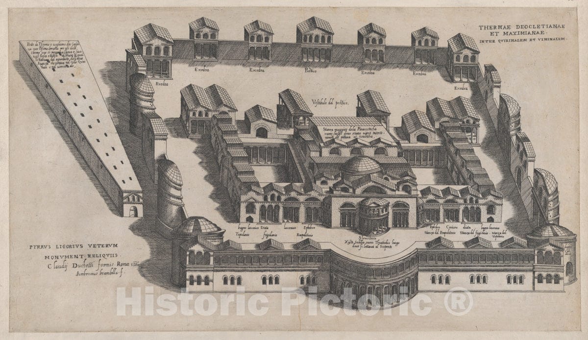 Art Print : Giovanni Ambrogio Brambilla - Speculum Romanae Magnificentiae: The Baths of Diocletian : Vintage Wall Art