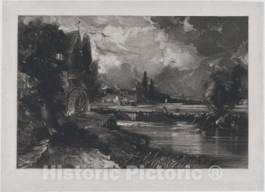 Art Print : David Lucas - A Mill 5 : Vintage Wall Art