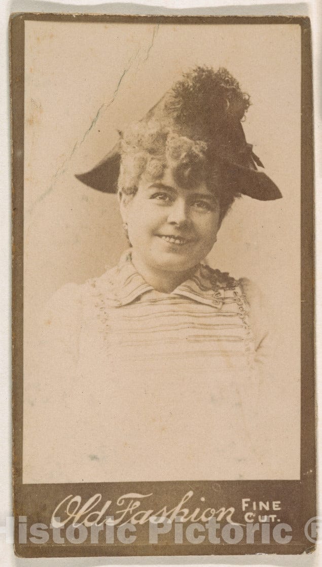 Photo Print : Actress Wearing Feathered hat, from The Actresses Series (N664) Promoting Old Fashion Fine Cut Tobacco - 425926 : Vintage Wall Art