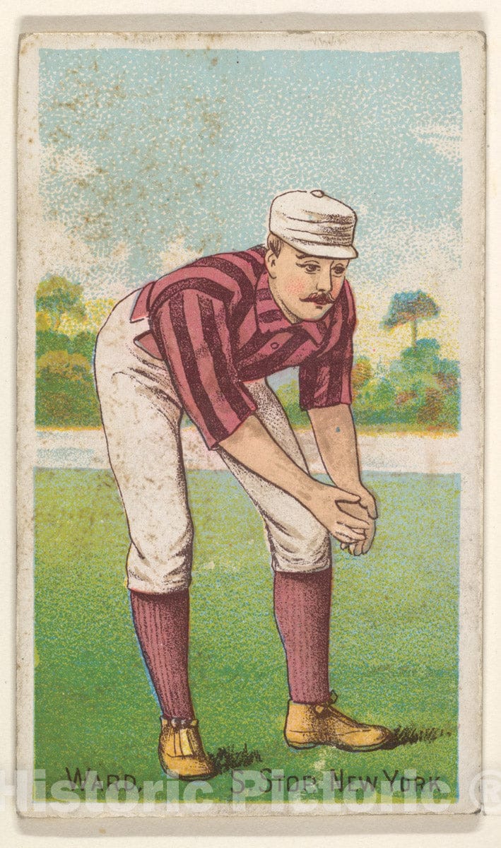 Art Print : D. Buchner & Co, New York - Ward, Shortstop, New York, from The Gold Coin Tobacco Issue : Vintage Wall Art