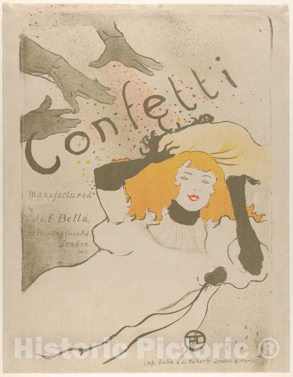 Art Print : Henri de Toulouse-Lautrec - Confetti : Vintage Wall Art