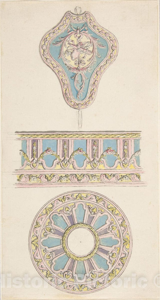 Art Print : Pierre Moreau - Design for a Snuff Box : Vintage Wall Art