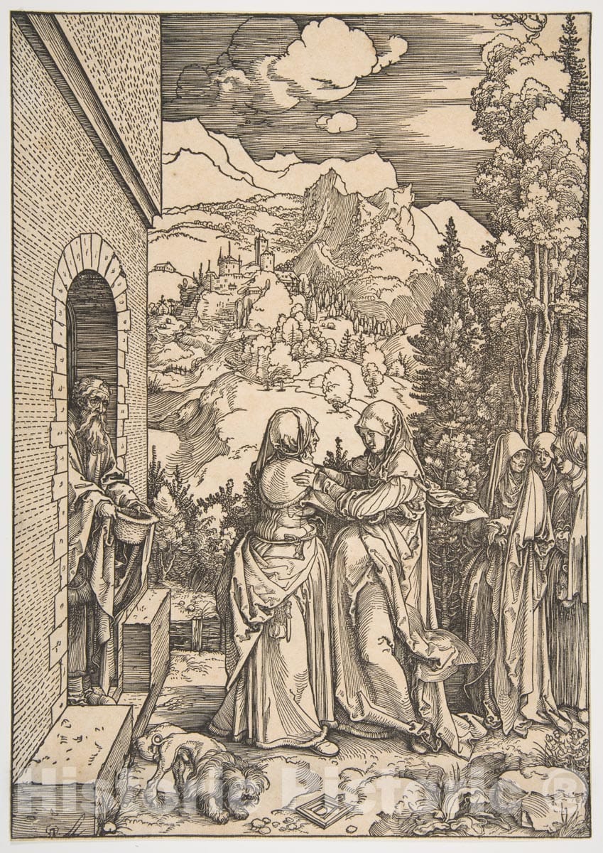 Art Print : Albrecht Dürer - The Visitation, from The Life of The Virgin 3 : Vintage Wall Art
