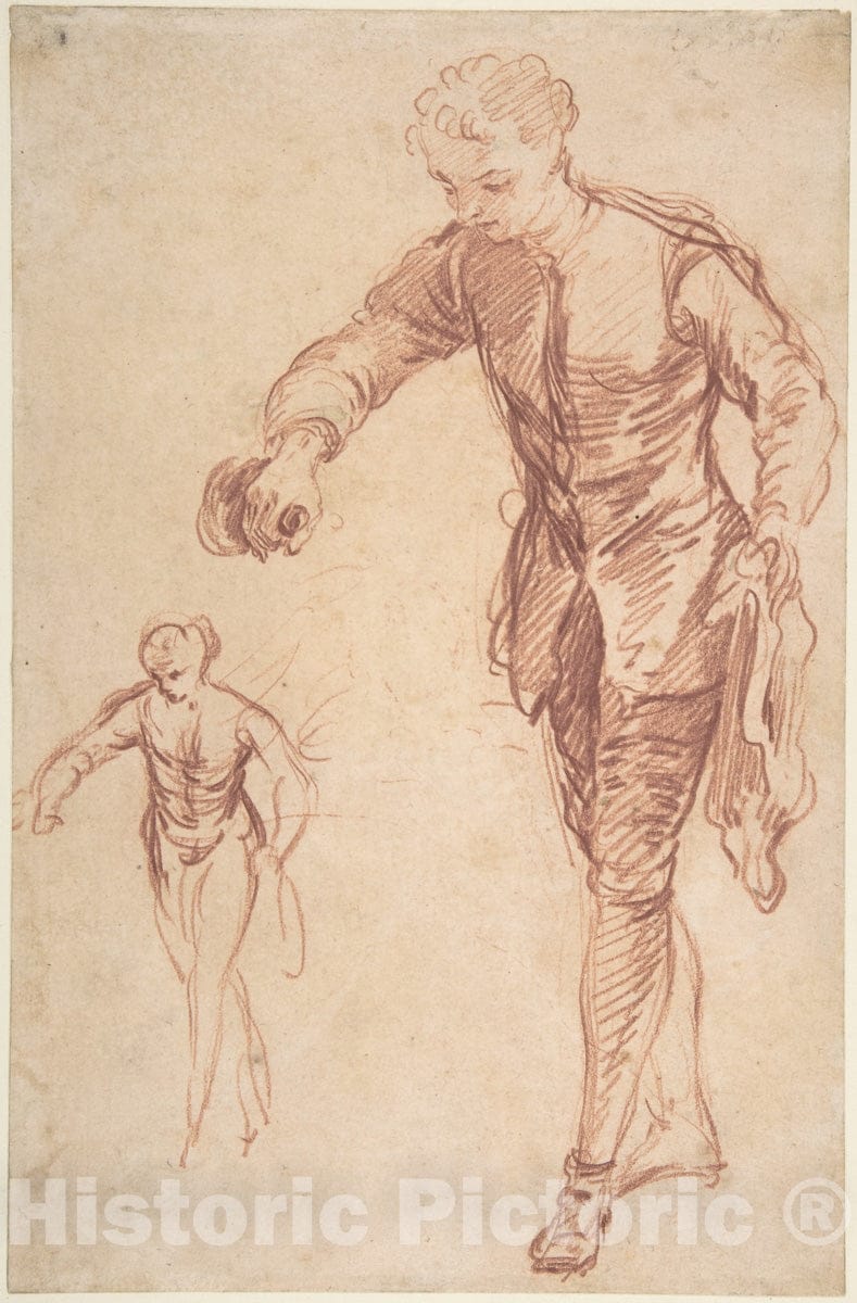 Art Print : François Le Moyne - Study of a Valet Pouring Wine : Vintage Wall Art