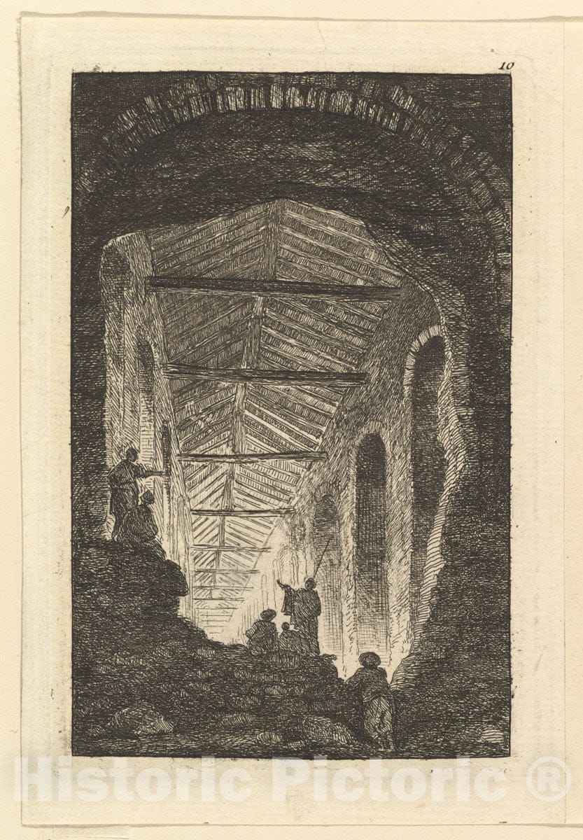 Art Print : Hubert Robert - La Galerie Antique : Vintage Wall Art