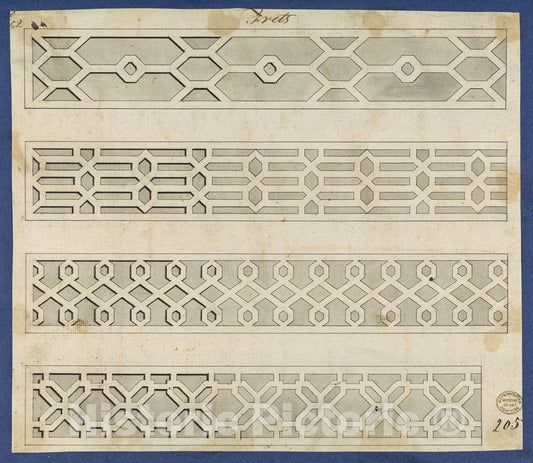 Art Print : Thomas Chippendale - Frets, from Chippendale Drawings, Vol. II - 425977 : Vintage Wall Art