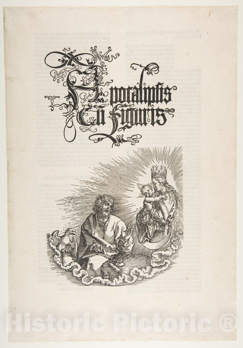 Art Print : Albrecht Dürer - The Virgin Appearing to Saint John, from The Apocalypse : Vintage Wall Art