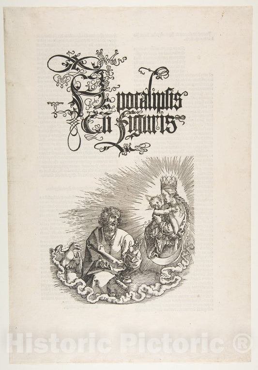 Art Print : Albrecht Dürer - The Virgin Appearing to Saint John, from The Apocalypse : Vintage Wall Art