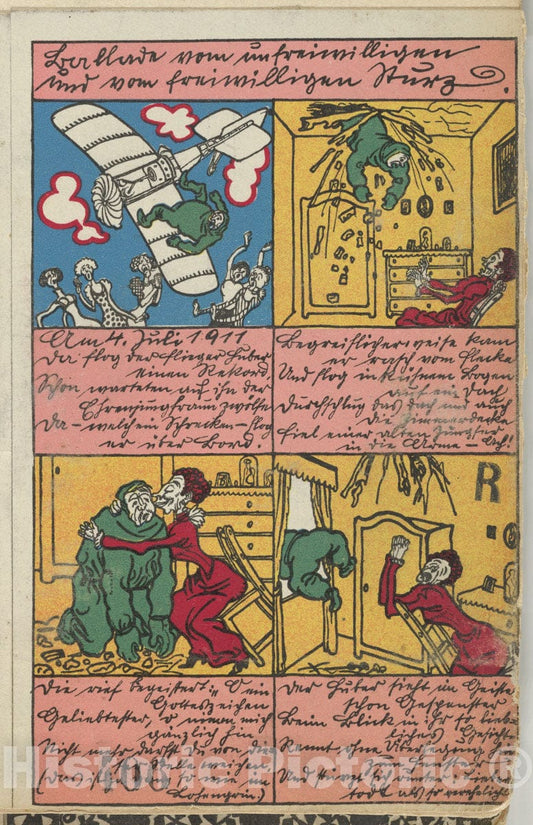 Art Print : Moriz Jung - Ballad of The Involuntary and Voluntary Fall (Ballade vom unfreiwilligen und vom freiwilligen Sturz) : Vintage Wall Art
