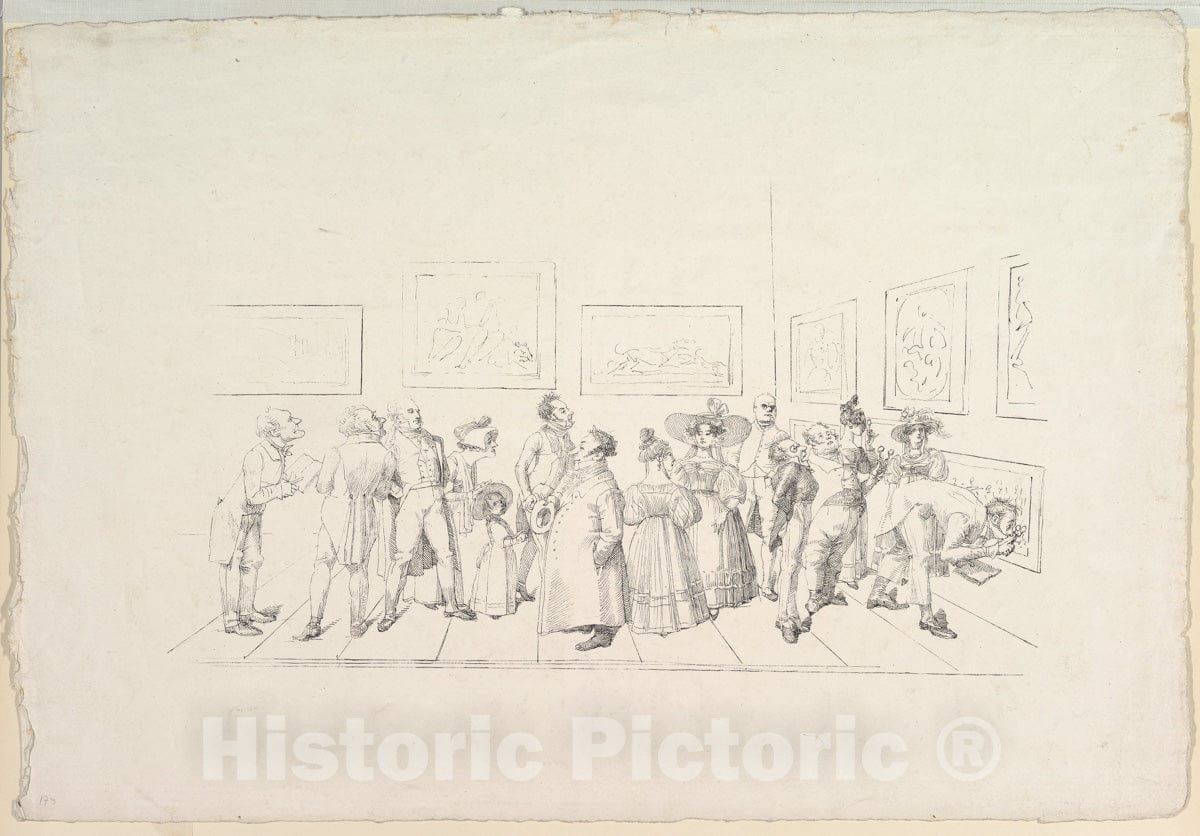Art Print : Johann Gottfried Schadow - The Public at an Exhibition : Vintage Wall Art