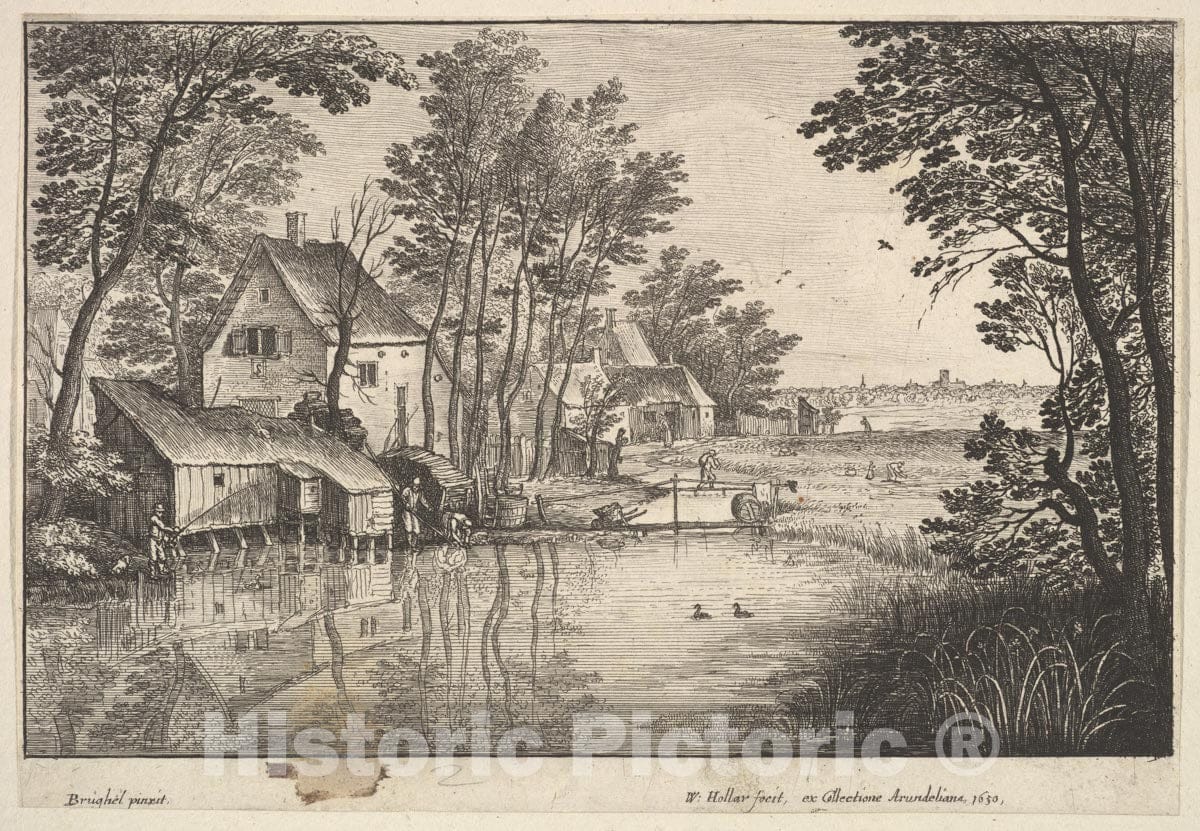Art Print : Wenceslaus Hollar - The Angler : Vintage Wall Art