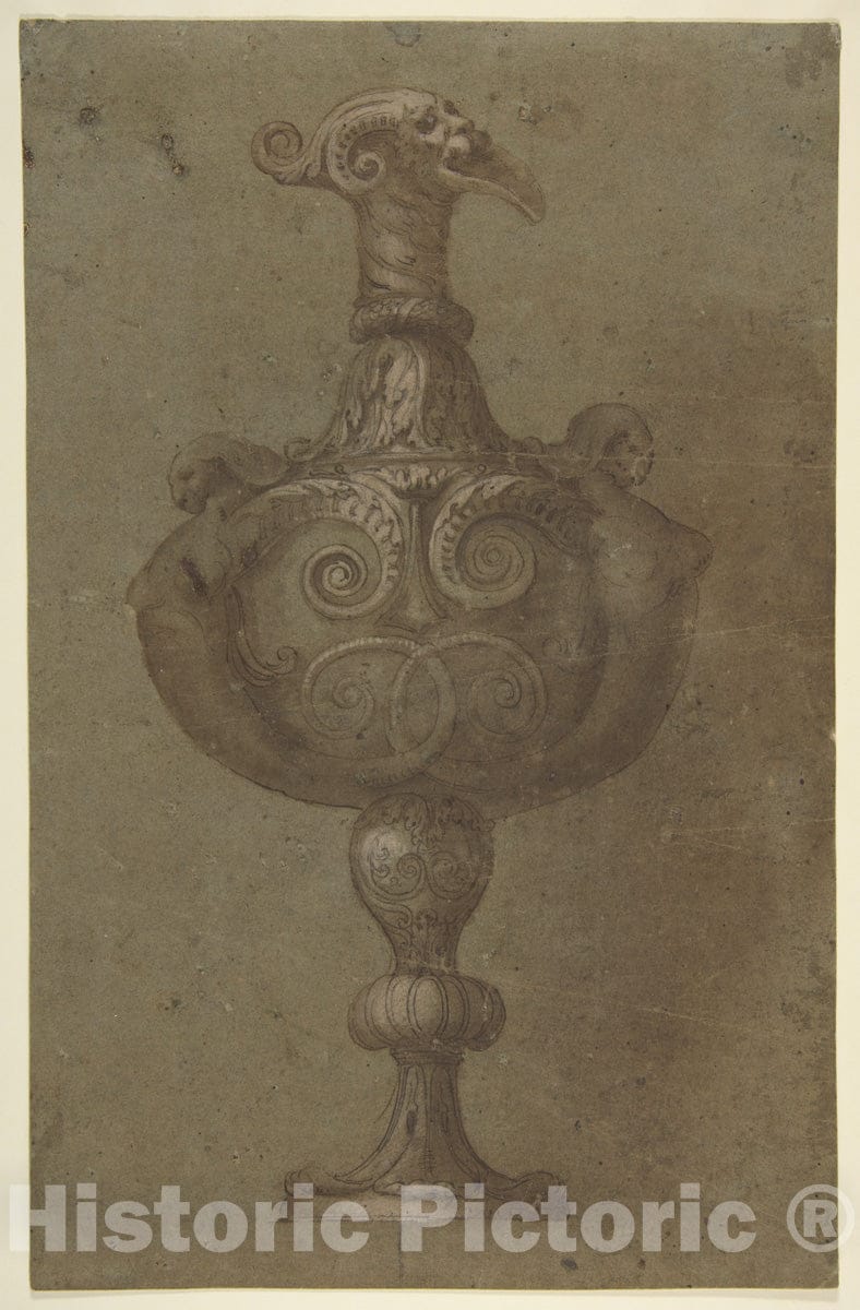 Art Print : After Polidoro da Caravaggio - Design for a Vase : Vintage Wall Art