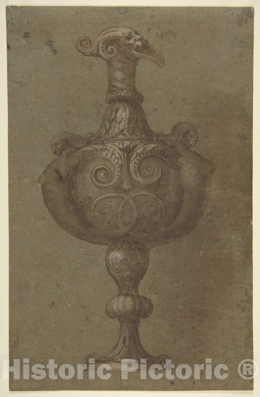 Art Print : After Polidoro da Caravaggio - Design for a Vase : Vintage Wall Art