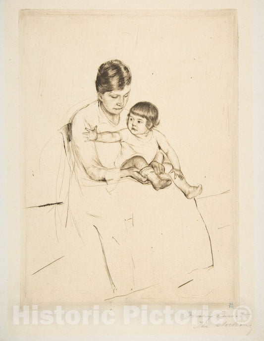 Art Print : Mary Cassatt - The Stocking : Vintage Wall Art