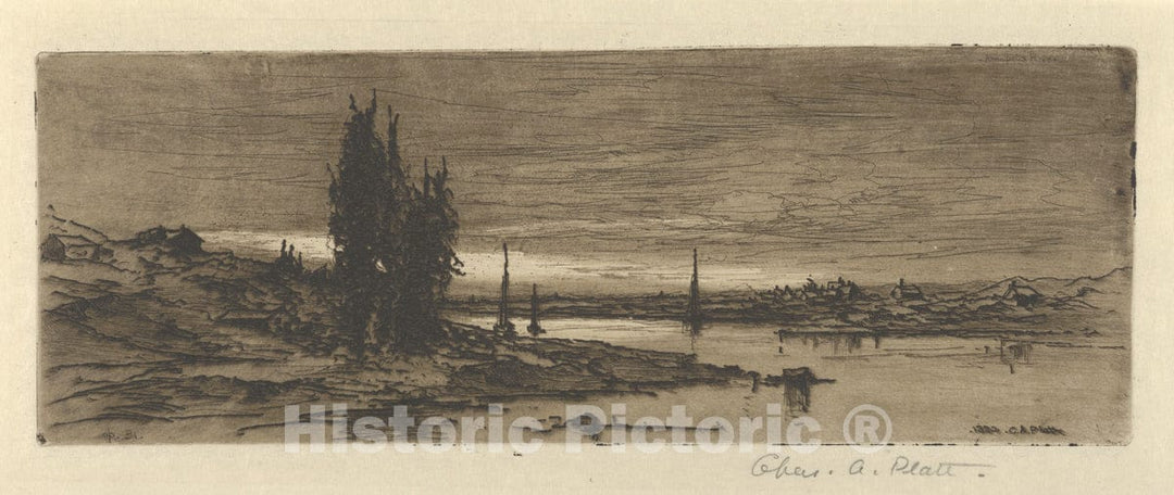 Art Print : Charles Adams Platt - Annapolis River : Vintage Wall Art