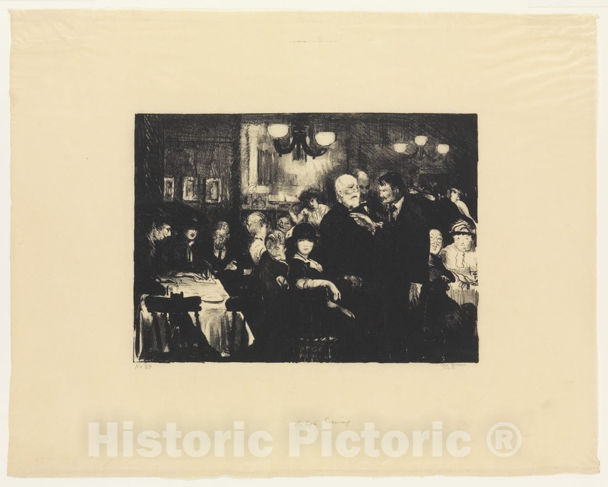 Art Print : George Bellows - Artists' Evening : Vintage Wall Art