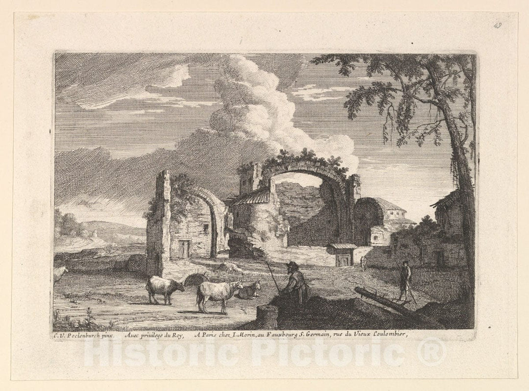 Art Print : Jean Morin - Le Bouvier Assis 2 : Vintage Wall Art