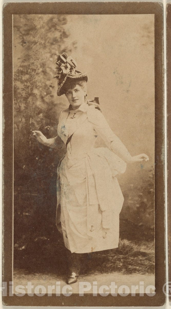 Photo Print : Actress Wearing Elaborate Floral hat, from The Actresses Series (N668) : Vintage Wall Art