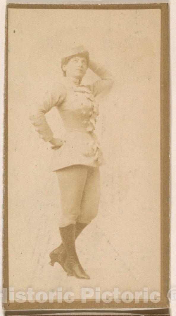 Photo Print : Actress Leaning Against Wall, from The Actresses Series (N664) Promoting Old Fashion Fine Cut Tobacco 1 : Vintage Wall Art