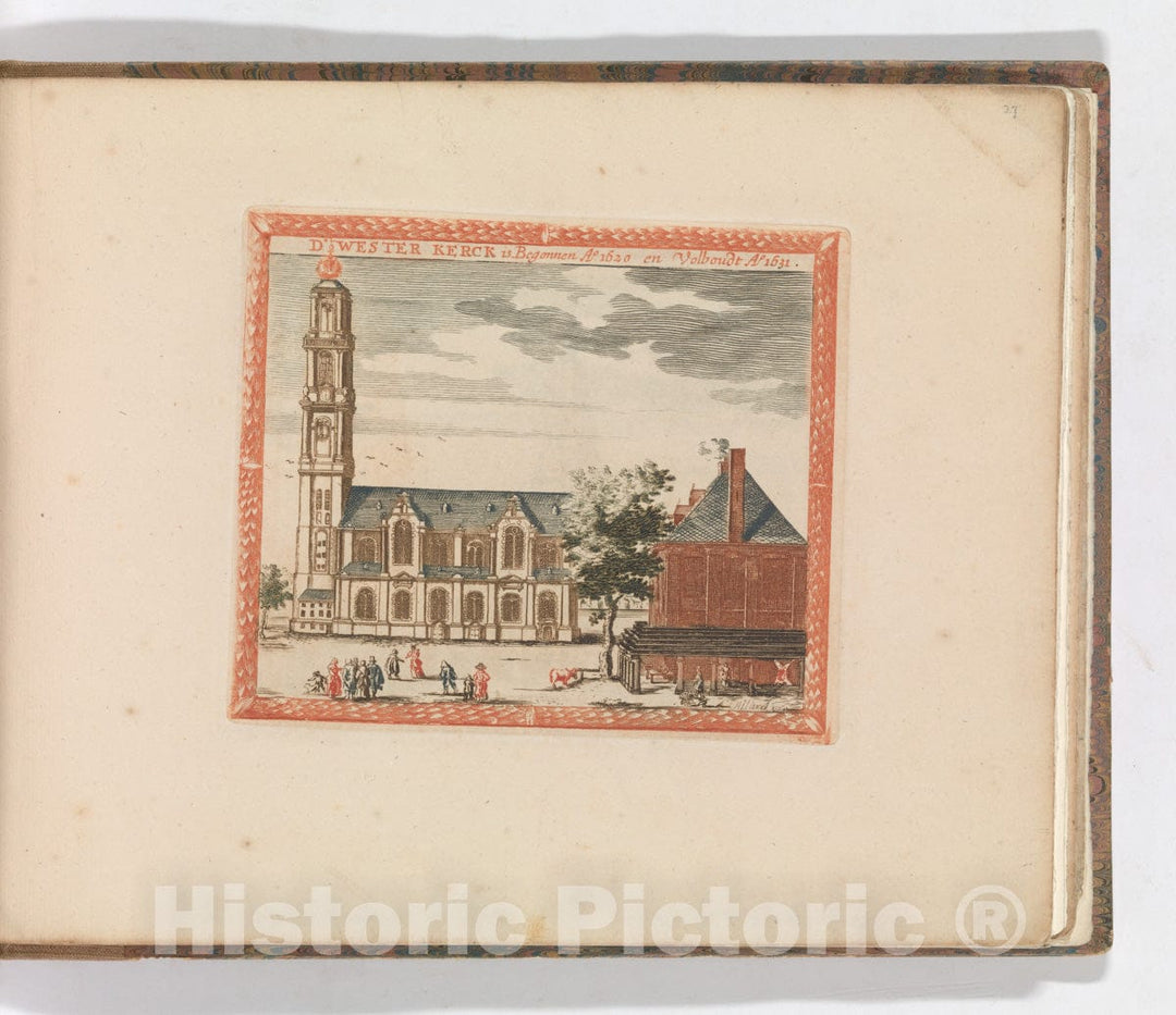 Art Print : Carel Allard - 'D' Wester Kerck', in: Tooneel Der Voornaamste Nederlands Huizen, En Lust Hoven, Naar T Leven Afgebeeld : Vintage Wall Art