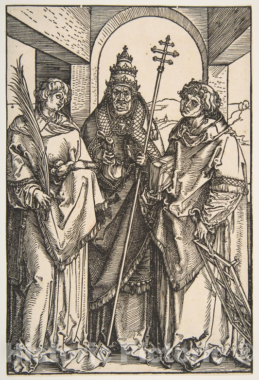 Art Print : Albrecht Dürer - Saints Stephen, Sixtus and Lawrence : Vintage Wall Art