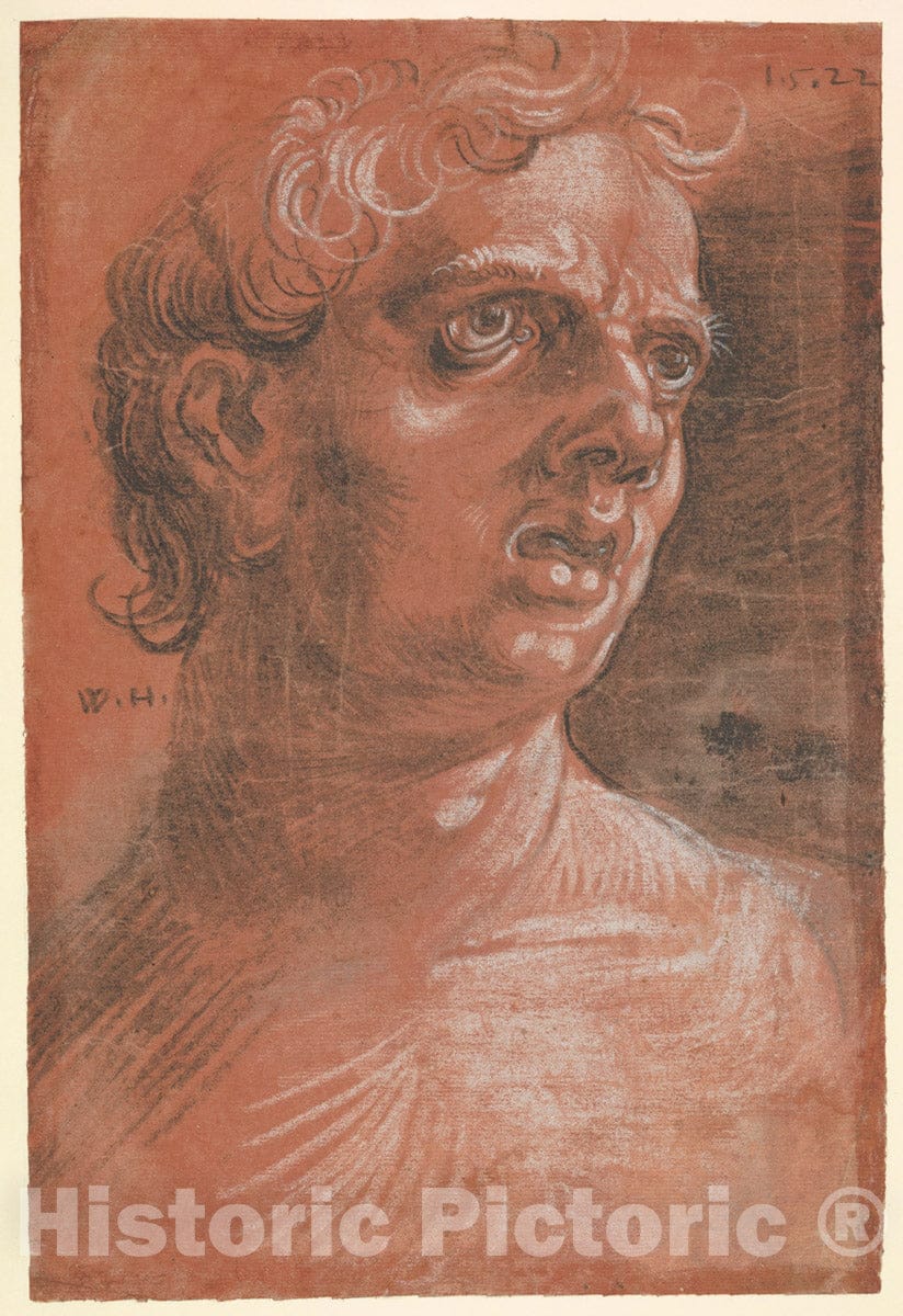 Art Print : Wolfgang Huber - Bust of a Man : Vintage Wall Art