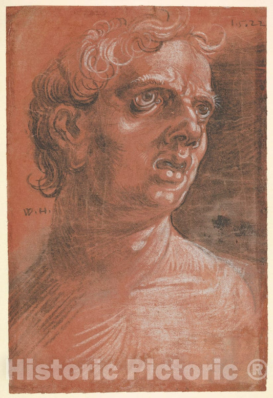 Art Print : Wolfgang Huber - Bust of a Man : Vintage Wall Art