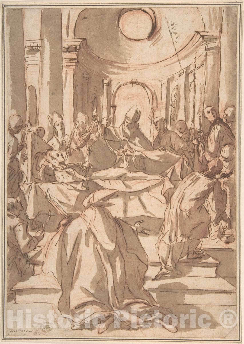 Art Print : Spanish, 17th Century - A Death Scene : Vintage Wall Art