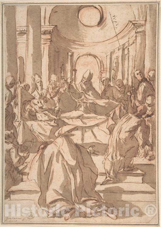Art Print : Spanish, 17th Century - A Death Scene : Vintage Wall Art